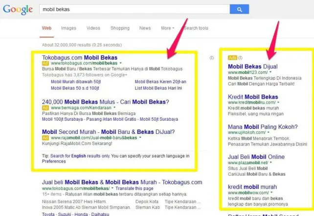 Contoh Google AdWords