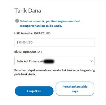 Tarik Dana Paypal Rekening