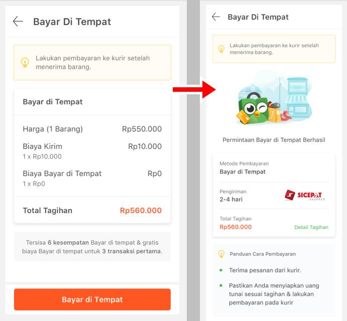 Tokopedia Bayar di Tempat