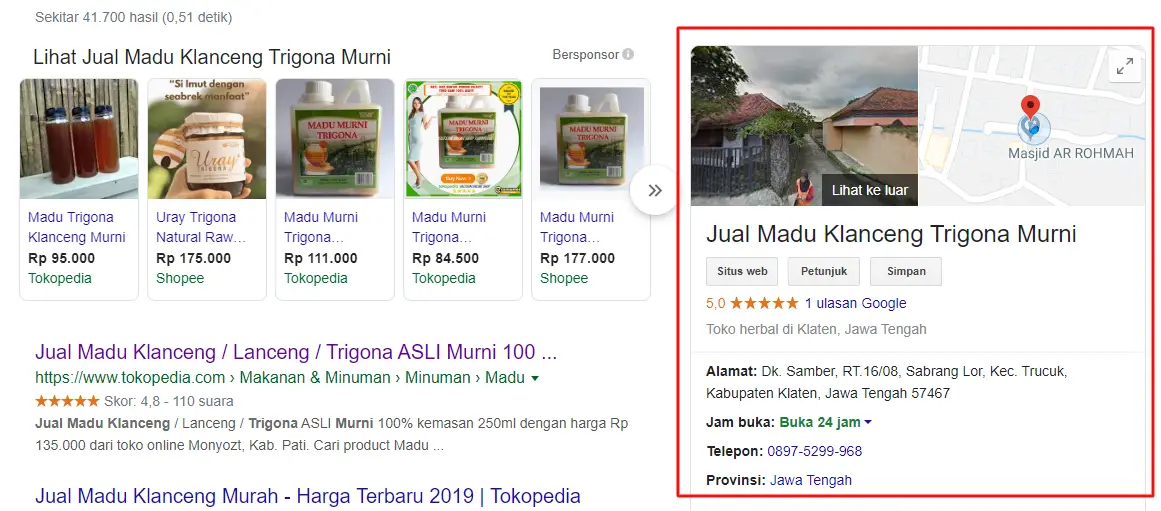 Lokasi Bisnis di Google Maps