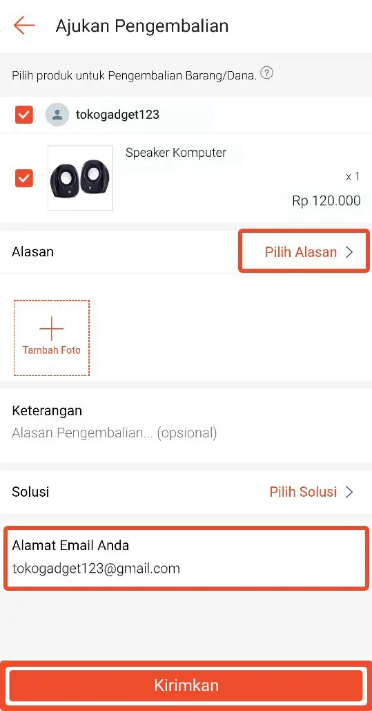 Ajukan Pengembalian