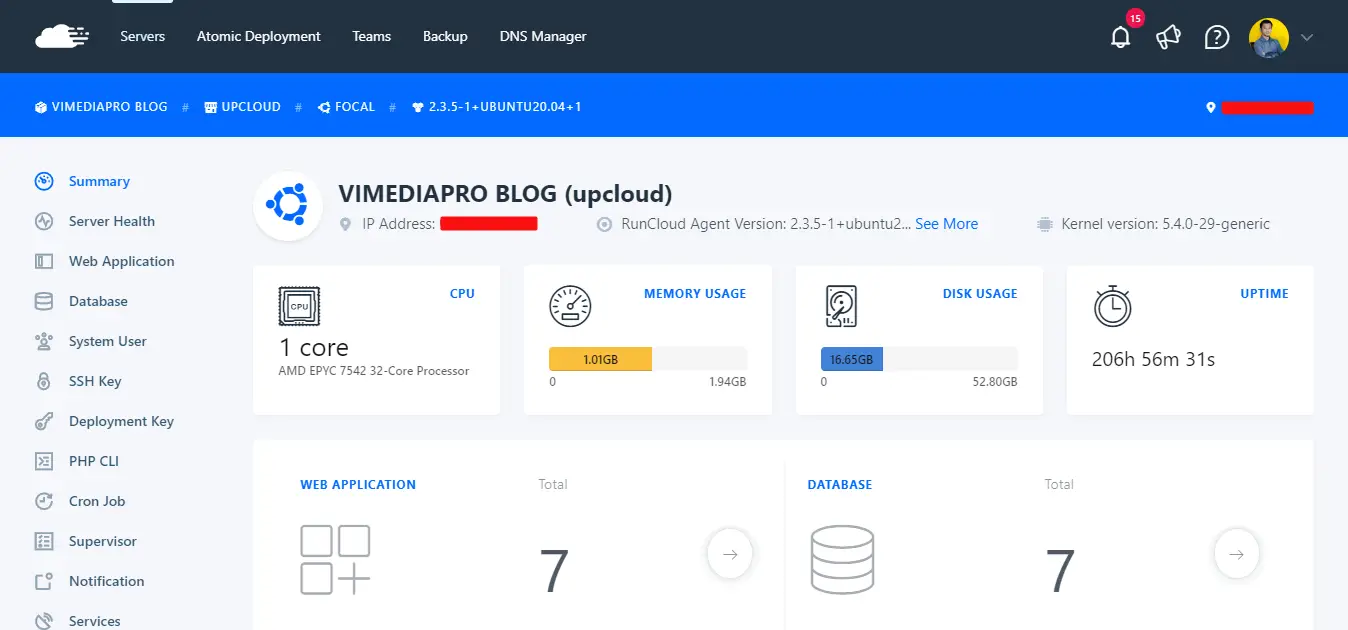 RunCloud Panel VPS