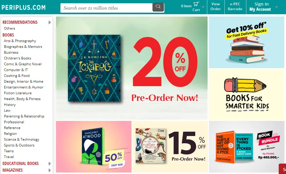 8 Toko Buku Online Terlengkap Selain Gramedia Periplus