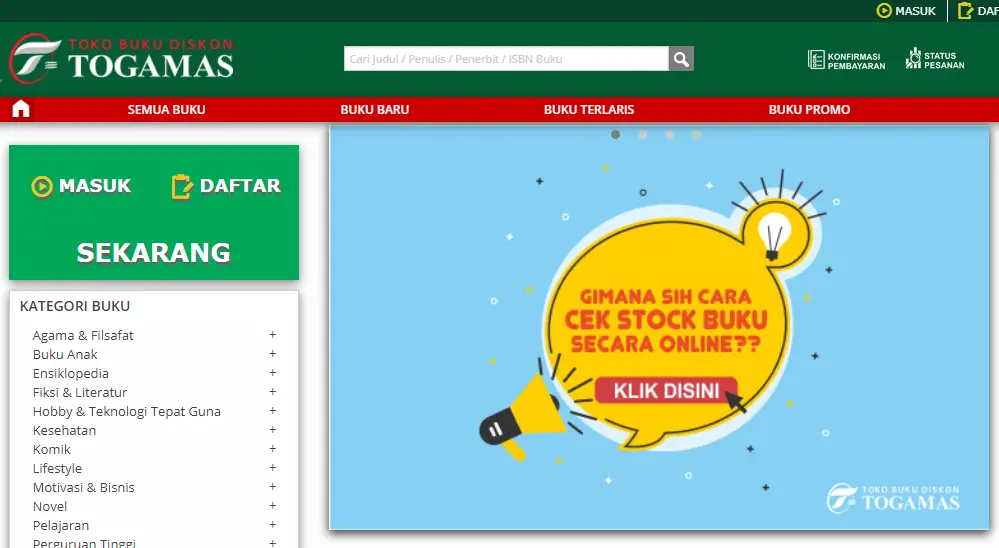 8 Toko Buku Online Terlengkap Selain Gramedia Togamas - Toko Buku Online