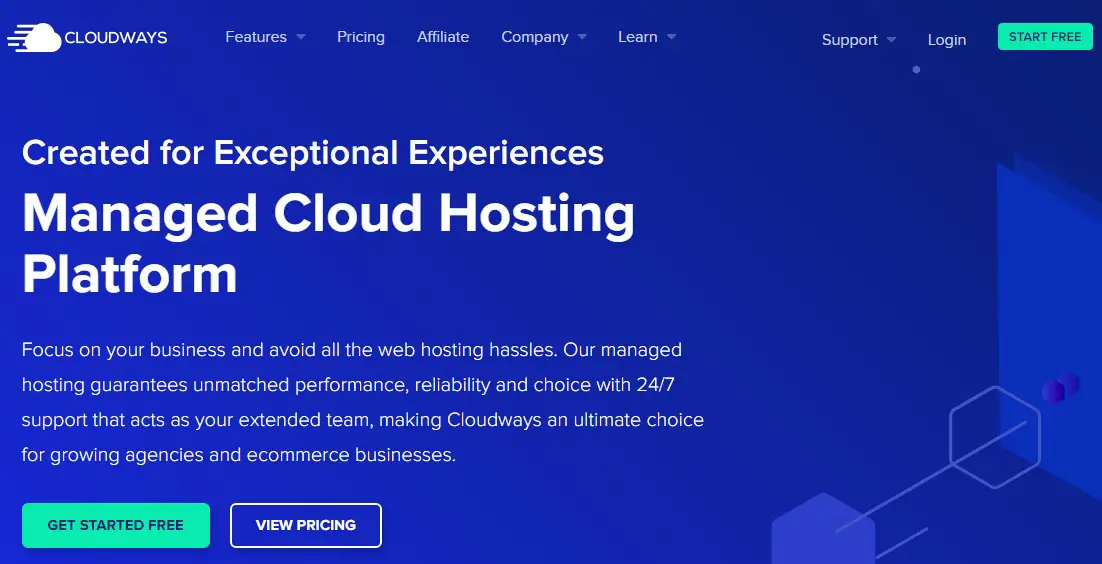 Cloudways managed cloud hosting