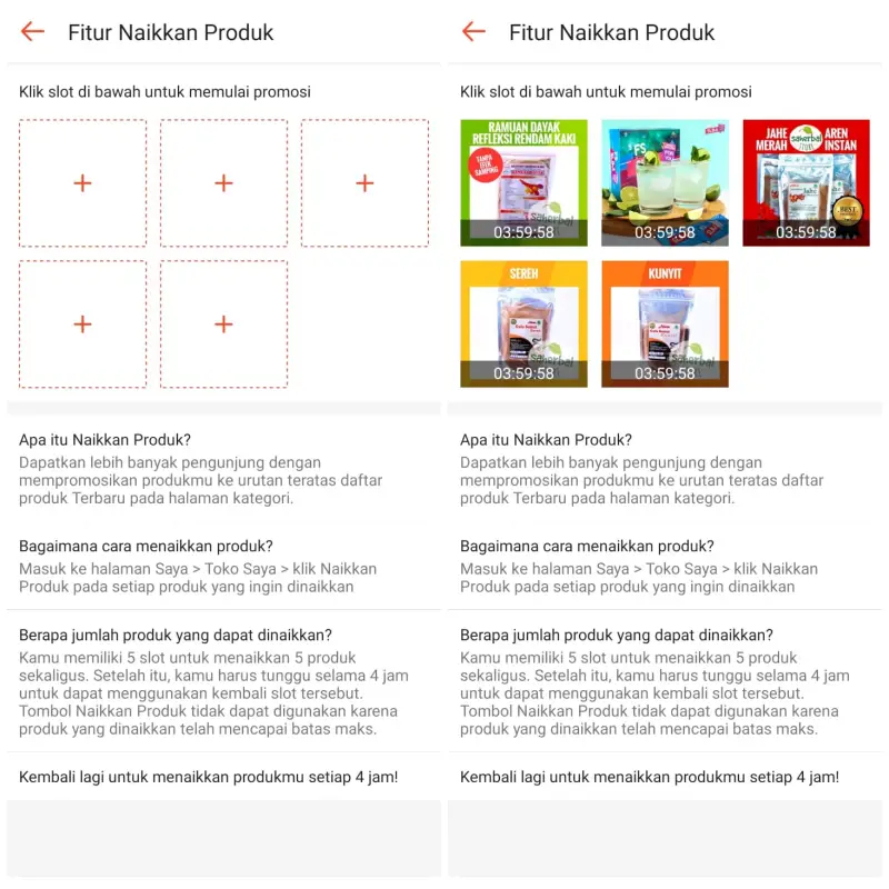 Fitur Naikkan Produk di Shopee