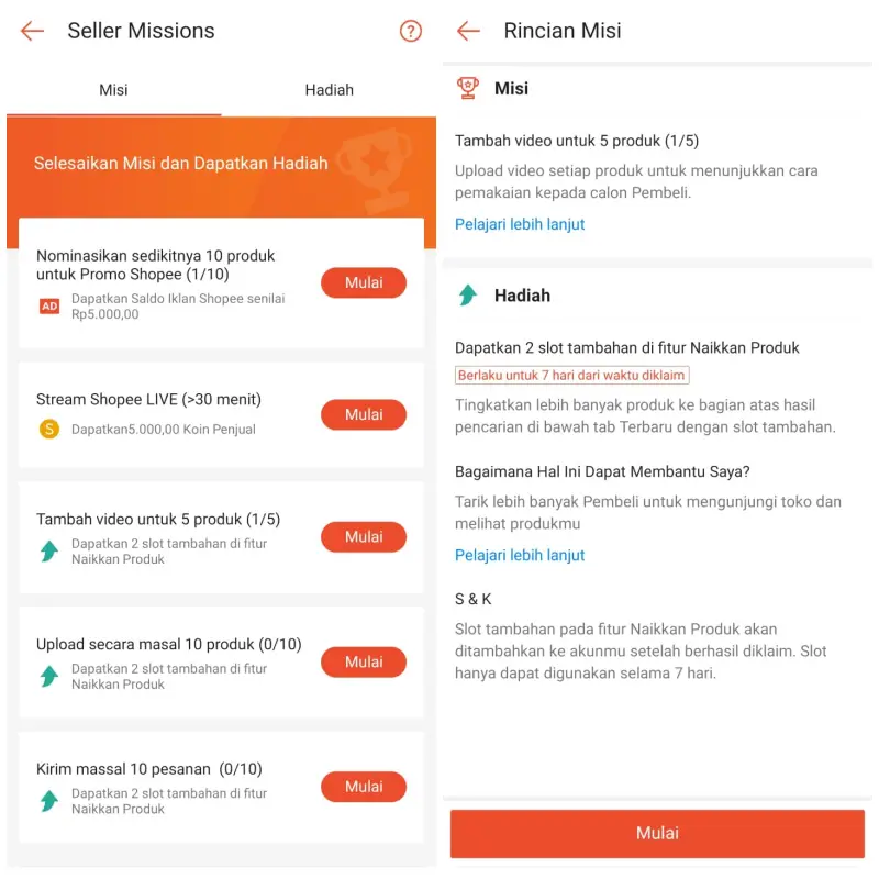 Seller Missions Shopee