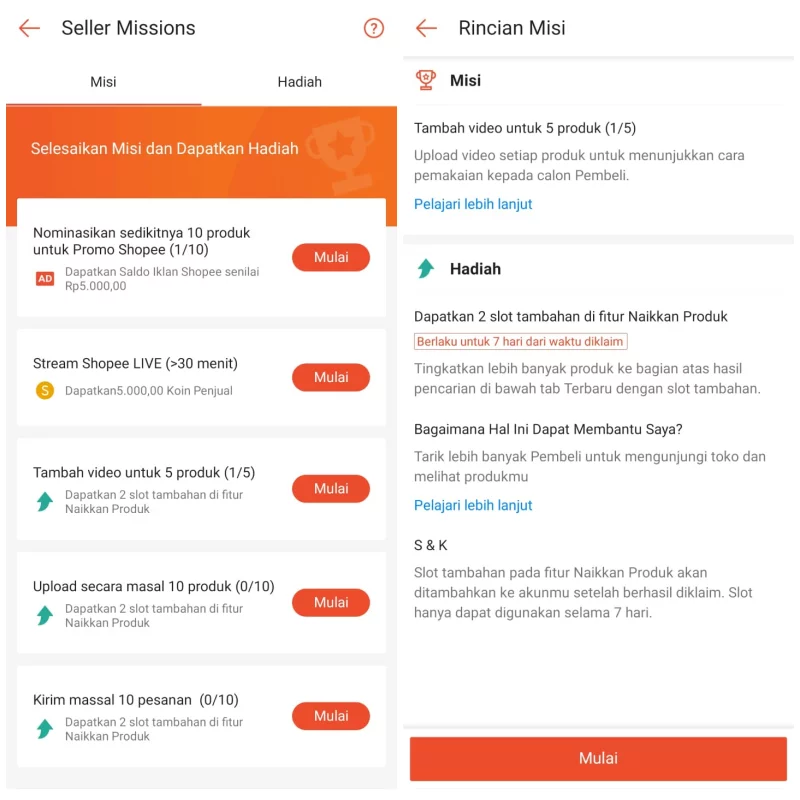 Seller Missions Shopee