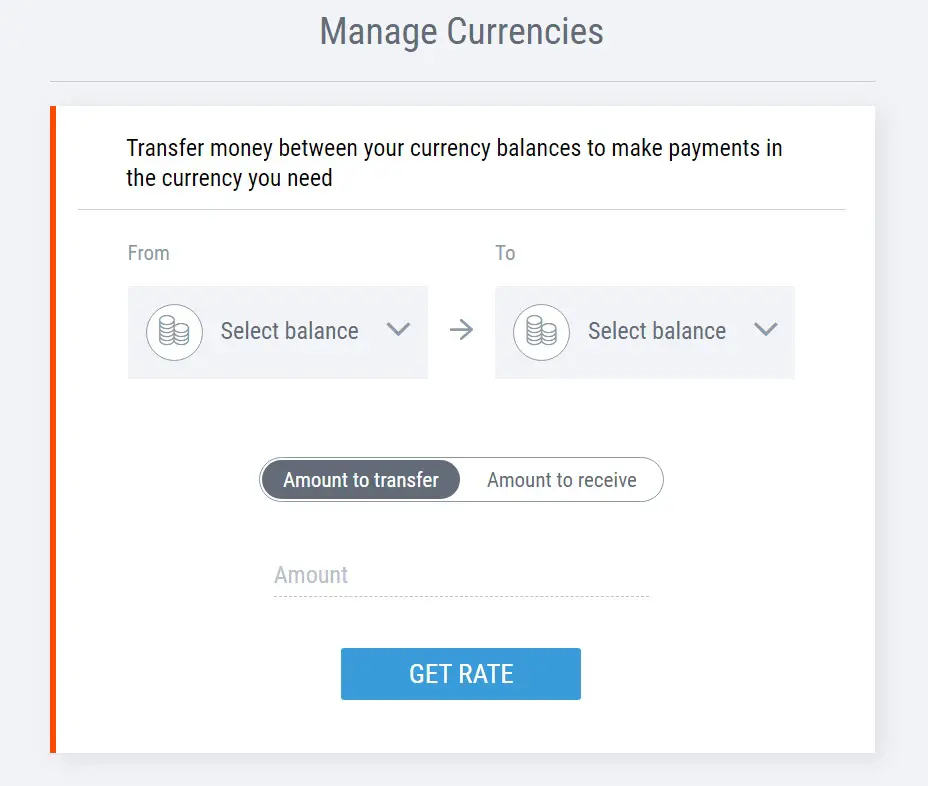 Manage currencies - Payoneer