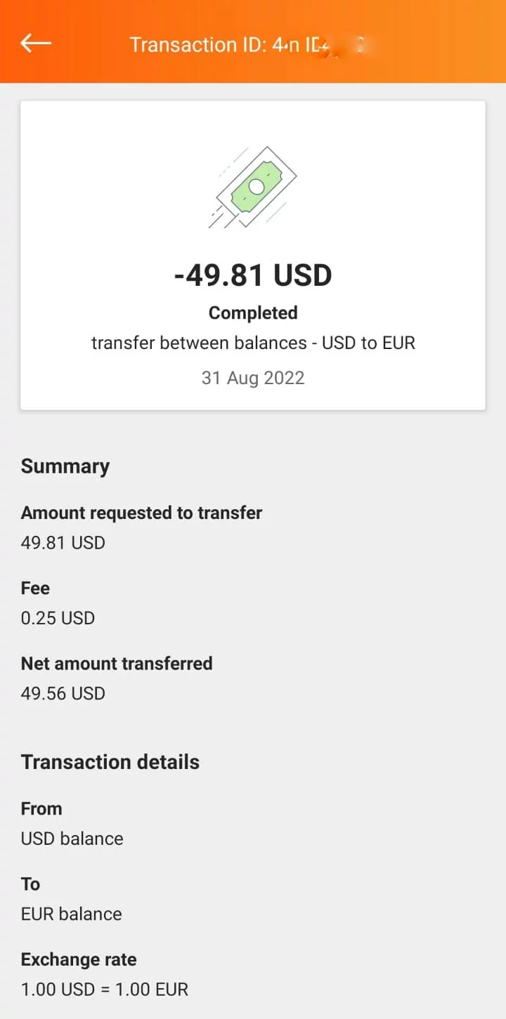 Transfer USD ke EUR Payoneer