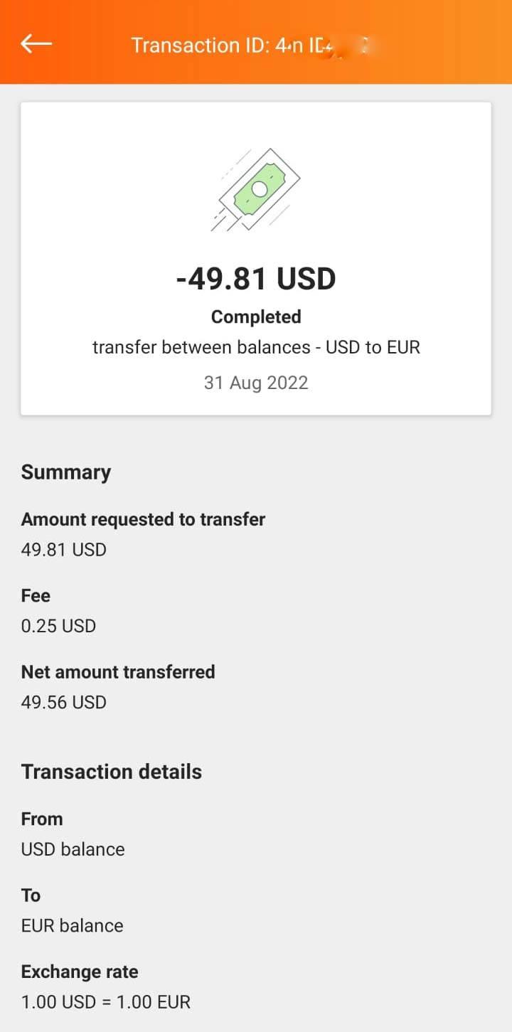 Transfer USD ke EUR Payoneer