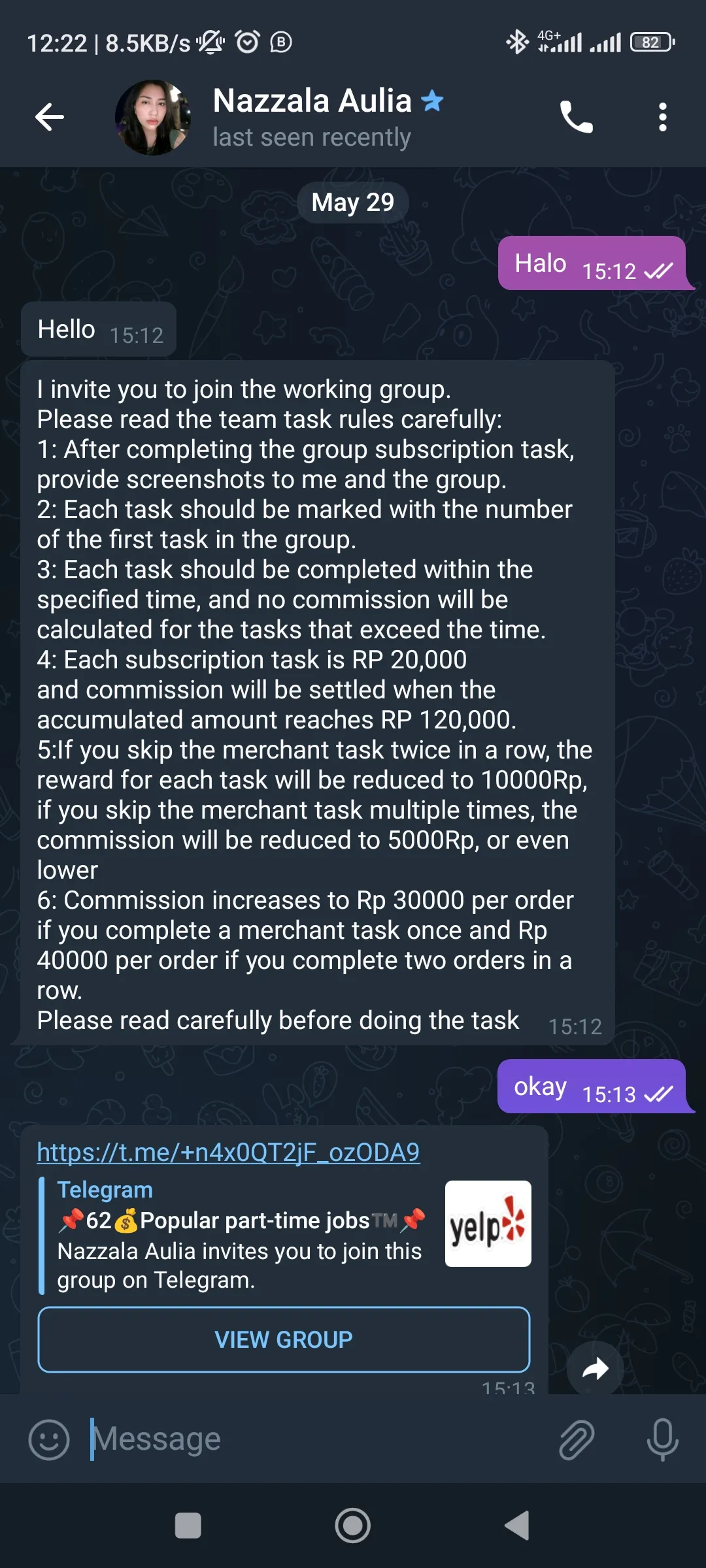 Awas Kena Tipu Part Time Job Telegram! Task