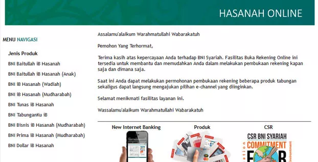 Cara Membuka Rekening Tabungan Bni Syariah Wadiah Lewat Hasanah Online Etalasebisnis Com